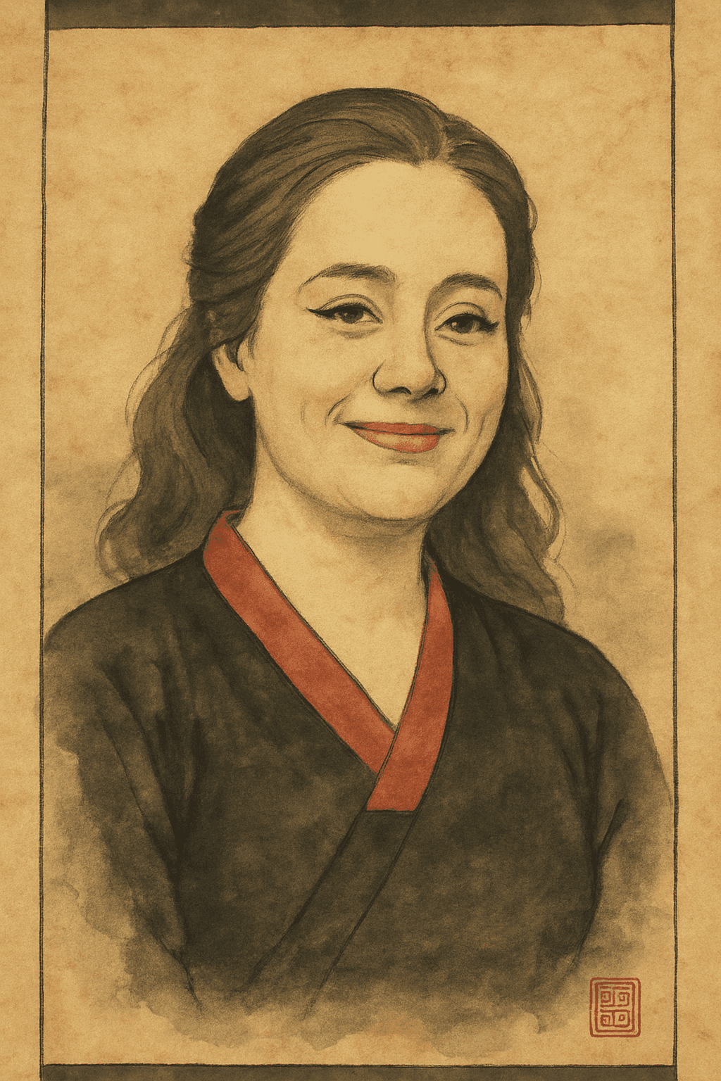 아델 한국화 인물 초상
