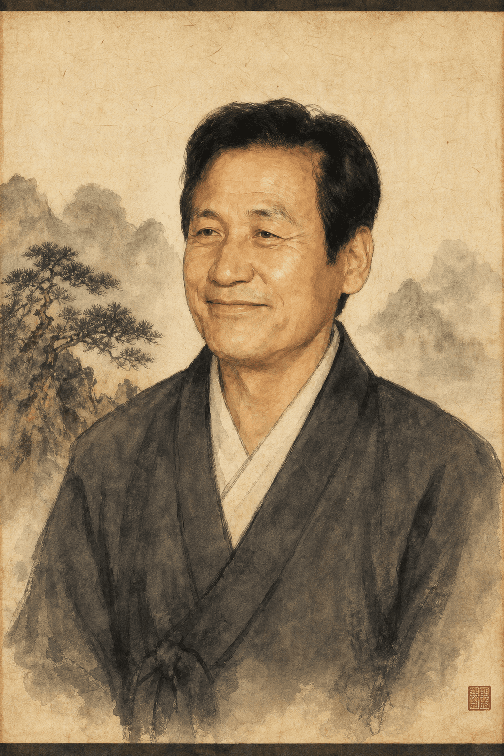 안성기 한국화 인물 초상