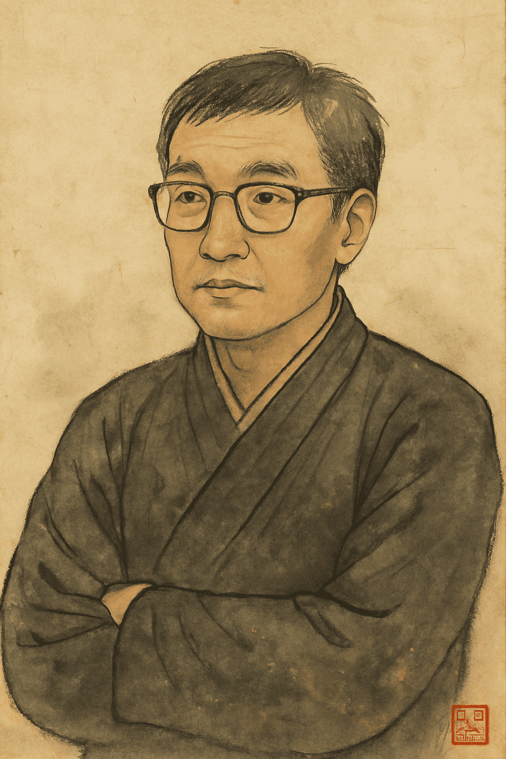 황동혁 (오징어 게임) 한국화 인물 초상