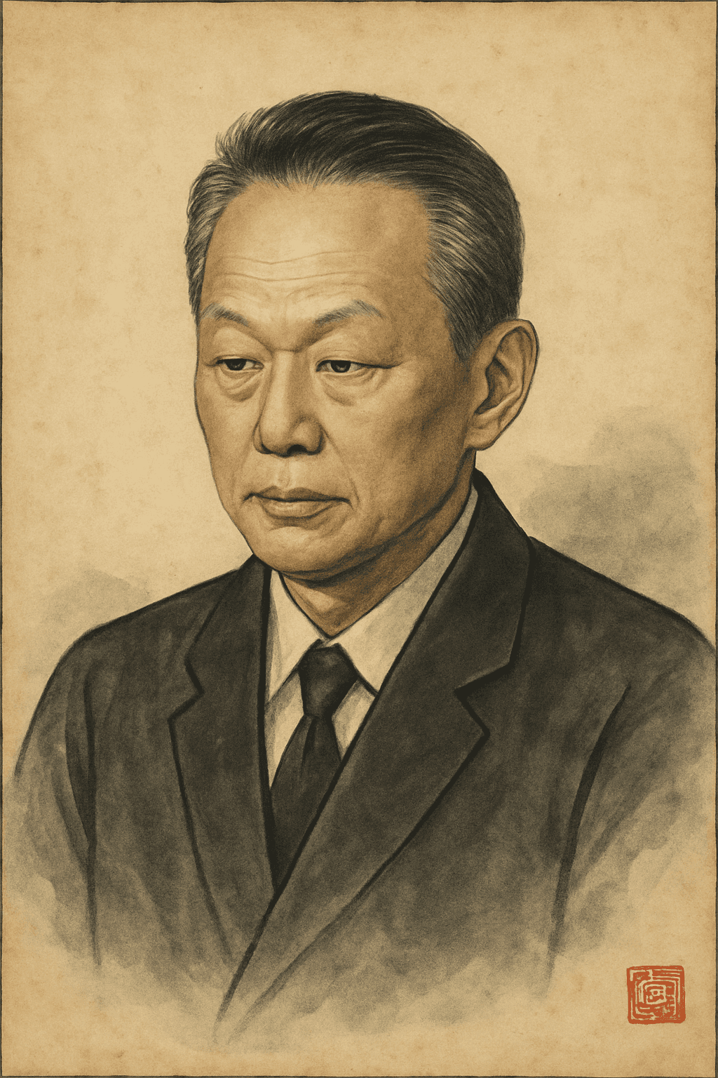 리콴유 한국화 인물 초상