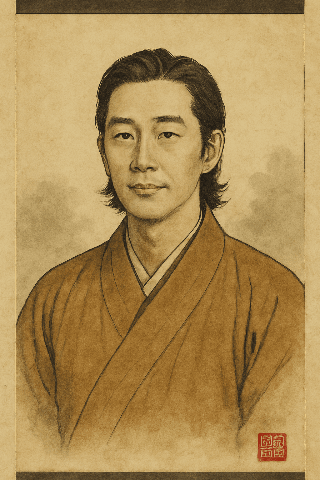 박서준 한국화 인물 초상