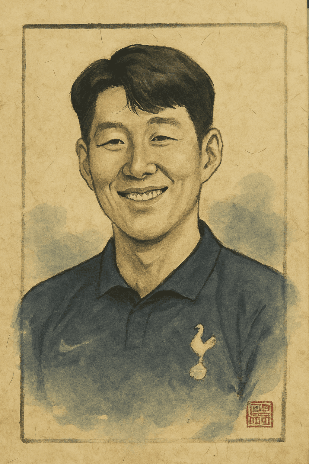 손흥민 한국화 인물 초상