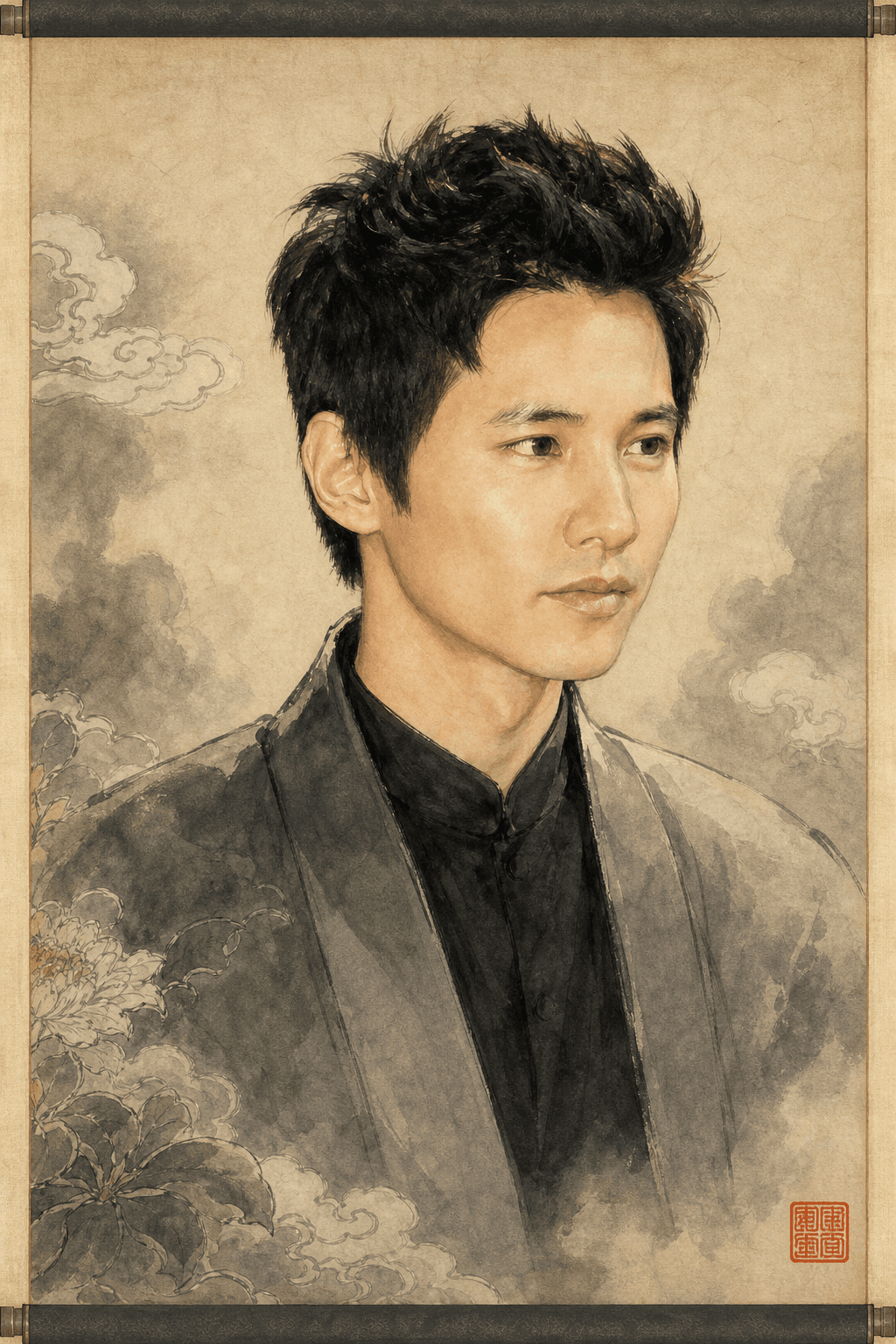 원빈 (김도진) 한국화 인물 초상